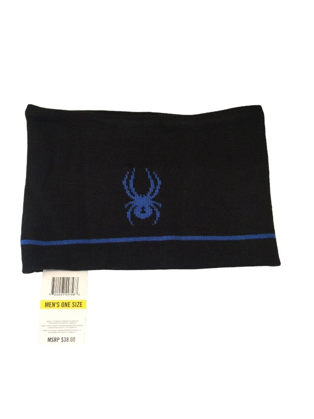 Spyder Men's Jacquard Logo Striped Neck Gaiter Black Blue OSFM
